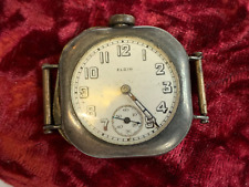 Antique Sterling Silver 1919 Elgin Wristwatch 3/0S 7J Model 3 21312322 *Repair*