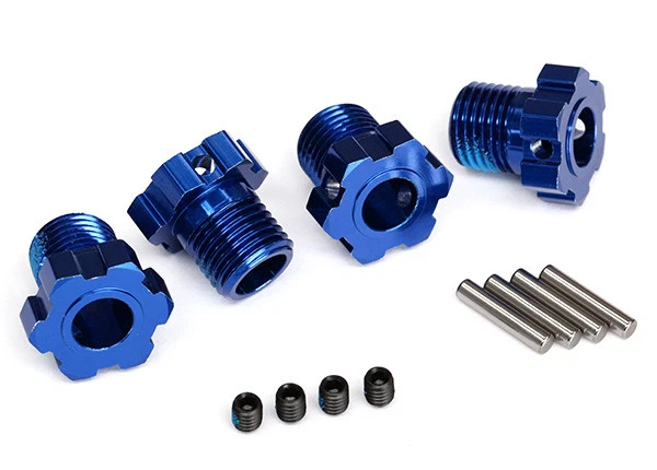TRAXXAS 8654 Trascinatori Blu E-REVO 2.0/WHEEL HUBS SPLINED 17MM BLU - Immagine 1 di 1