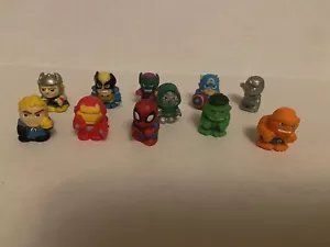Marvel Super Heroes & Villains 11 Squinkies - Iron Man, Spider-Man, Thing- - Picture 1 of 6