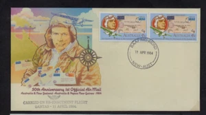 1984 50TH ANNIV 1ST AIRMAIL AUSTRALIA-NZ-PNG ILLUS ENACTMENT COVER 'R.A.A.F' D/S - Picture 1 of 2