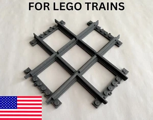 Lego Train Track Crossing Crossover Cross 90 Degree Junction Gray 1X FREE SHIP - Picture 1 of 5