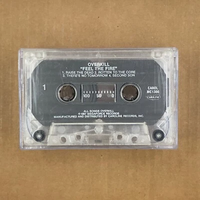 OVERKILL Cassette Tape 80s Metal Thrash FEEL THE FIRE LOOSE NO ART - Image 1 of 4
