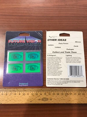 2 x Hologramm Bild je 4 Augen,  Holographie 3D Polaroid 1993 - Bild 1 von 4