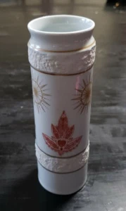 Vintage KUNST Bavaria White & Gold Hand Painted Floral Vase  - Picture 1 of 2