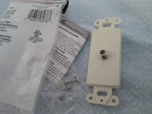 Cooper Wiring Devices 2162LA Single Type F Coaxial Adapter w/ Decorator Insert - Picture 1 of 4