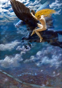 Dream Idyll (A Valkyrie) Edward Robert Hughes Flying Painting Poster Print XL - Picture 1 of 1