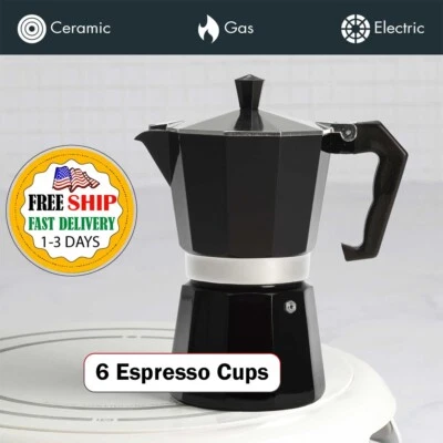 Cafetera Italiana Greca Cubana De Estufa Para Cafe Expreso Capuchino Espresso EUA - Imagem 1 de 4