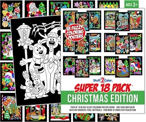 Super Pack of 18 Fuzzy Velvet Coloring Posters (Christmas Edition) - Excellent F - Bild 1 von 11