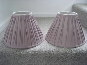 Pair of Laura Ashley Silk Pinch Pleat Dusky Pink Lampshades . 12" - Picture 1 of 7