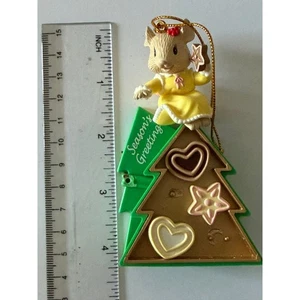 Enesco Christmas Mouse Ornament Yellow Dress Holding Star Tree Season's Greeting - Picture 1 of 3