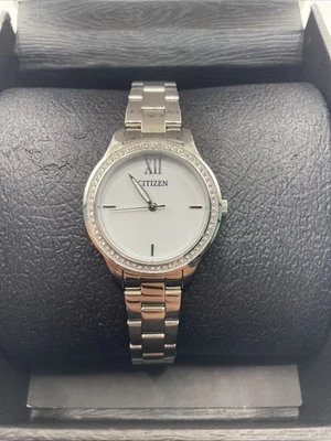 Citizen EM3081-58A Women's Silhouette Diamond White Dial Silver-Tone  No Battery - Image 1 of 3