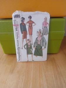 6085 Vintage Simplicity SEWING Pattern Misses Jacket Skirt Dress Blouse 1960s 14 - Picture 1 of 2
