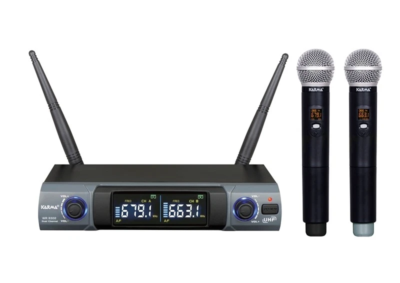 RADIOMICROFONO DOPPIO PALMARE UHF (SET 8302) - Immagine 1 di 1