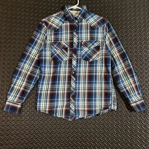 Old Navy Classic Fit kariertes Langarm-Westernhemd mit Druckknöpfen für Herren Größe S - Bild 1 von 8