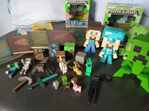 MINECRAFT COLLECTION. FIGURES,SMALL + LARGE, SOME BOXED & BOOK COLLECTION. - Picture 1 of 13