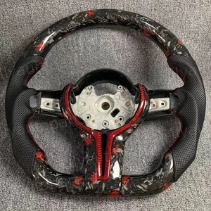 Red Forged Carbon Fiber Steering Wheel for BMW F10 F20 F30 F32 F80 F82 M3 M4 M5 - Picture 1 of 7