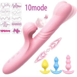 Rechargeable Clit Sucking G-spot Thrusting Rabbit Vibrator Anal Massager Sex Toy - Picture 1 of 17