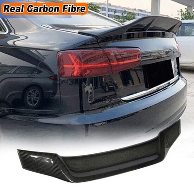 Alerón de maletero trasero de carbono real para Audi A6 C7 A6 Sline S6 sedán 12-18 Foto 1 de 4