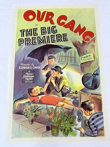 1940 Our Gang The Big Premiere Original 27x41 Filmplakat Little Rascals Leinen - Bild 1 von 8