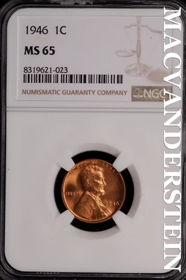 1946 Lincoln Wheat Cent-NGC MS 65 Brilliant Uncirculated Lustrous #SLG274 - Image 1 of 2