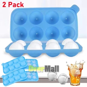 2 Stück Große Eiskugelmaschine Würfelform Große Silikonform Kugel Whisky Runde Form - Bild 1 von 15