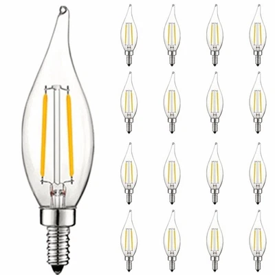 16x Luxrite 4W Vintage Candelabra LED Bulb Dimmable 5000K 400lm Bright White E12 - Image 1 of 4