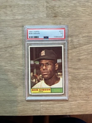 1961 Topps - Bob Gibson #211 PSA en muy buena condición 3 Foto 1 de 2