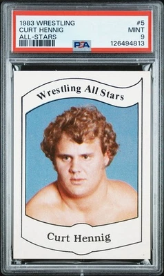 Tarjeta de novato 1983 WRESTLING ALL-STARS CURT HENNIG PSA 9 como nueva radiocontrol Mr Perfect WWF Foto 1 de 3