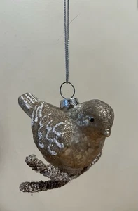 Ornamento uccellino su ramo in vetro - Foto 1 di 7