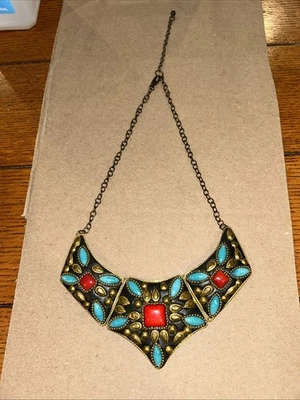 Massive Brass Chunky Runway Revival 埃及/非洲项链 — 第 1/4 张图片