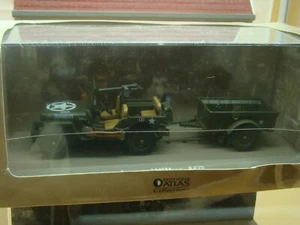 JEEP WILLYS MB Mitrailleuse + Remorque 1/43éme IXO Militaire Neuf Boite Origine - Foto 1 di 3