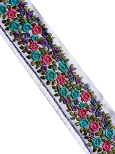 Vintage Indian Sari Border Sewing Embroidered Trim Ribbon Antique Lace DIY Home - Picture 1 of 8