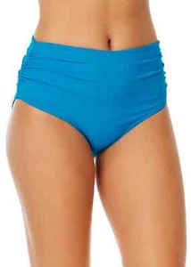 Anne Cole L20654 Blue Solid Convertible Shirred Swim Bottoms Size 18W - Picture 1 of 4