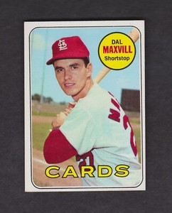 1969 Topps Baseball Card #320 Dal Maxvill St. Louis Cardinals NM O/C Vintage