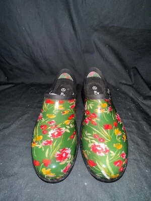 Sloggers Rain Mud Waterproof Garden Shoes Clogs Green Floral Womens Size 10 USA - Image 1 of 4