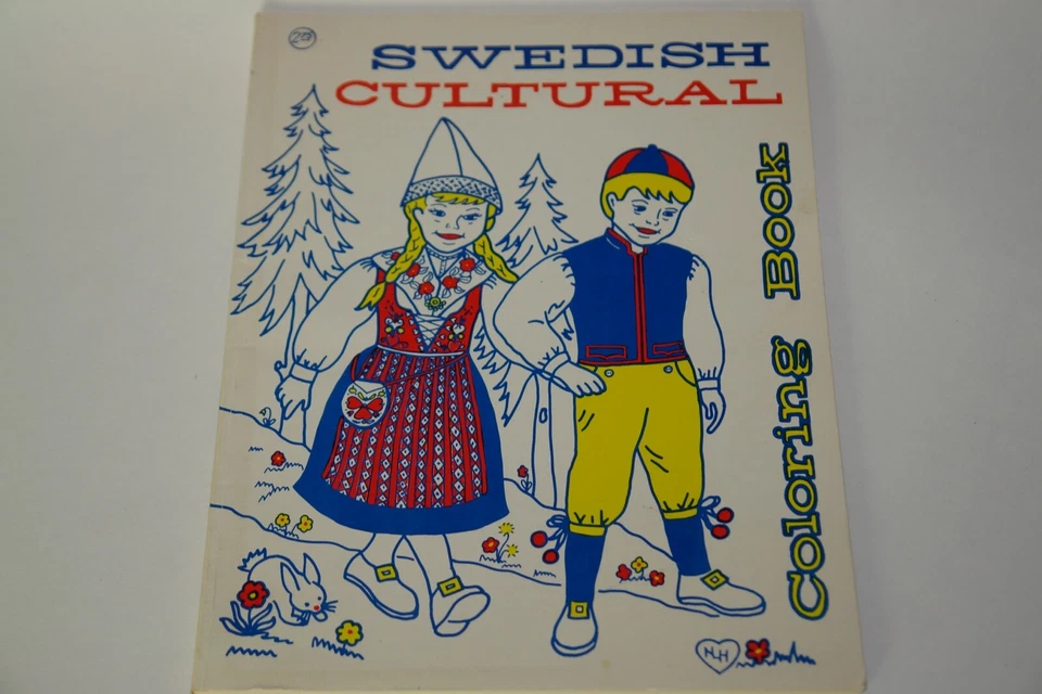 NEW 1976 Swedish Cultural Coloring Book by Nancy Hedlund Inscribed by Author - Image 1 of 4