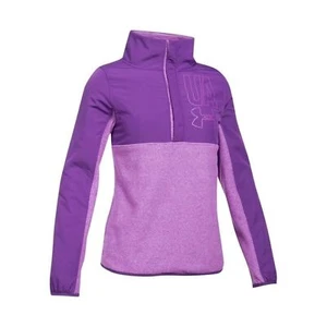 Under Armour UA Girls Cold Gear Phenom Fleece 1/2 Snap Pullover S Purple Rave - Picture 1 of 10