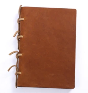 A5 lose Blätter Schreiben Notizbuch Skizzenbuch Tagebuch Notizblock Leder braun Q349 - Bild 1 von 7