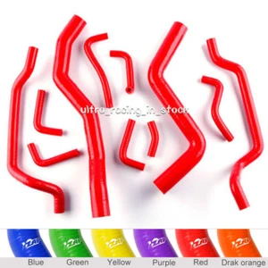Red MITSUBISHI ECLIPSE 2G Turbo 95-99 Silicone Radiator Hoses Heater Pipe kit - Picture 1 of 7