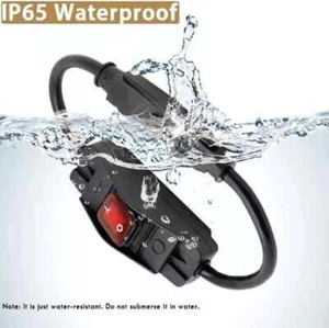 3 Prong Extension Cord with On/Off Switch Waterproof 14AWG Heavy Duty Power Cord - Picture 1 of 8