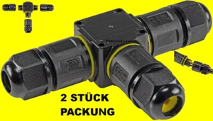 2 Kabelverbinder T-Splitter wasserdicht IP68 Erd-/Kabel Klemm-Verteiler Ø6-11 mm - Bild 1 von 5