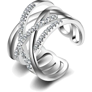 ALEXCRAFT Ringe Silber Damen Verstellbar Stapeln Daumenring Eheringe Silber 9... - Bild 1 von 8