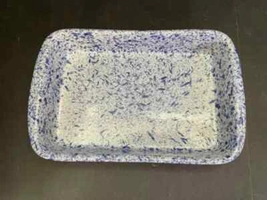 Piatto da cucina vintage in ceramica blu e bianca - Foto 1 di 5
