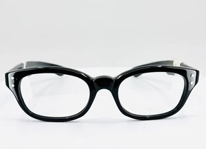 NORMAN CHILDS VINTAGE 11 BK Black Womens Semi Cat Eye Eyeglasses 50-18-140 B:34 - Picture 1 of 9