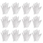 12Pairs Reusable 100% Cotton Work Gloves Mittens for Spa Hand coins inspections