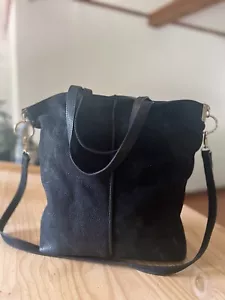 zara woman suede black tote bag (See Pics For Details) - Picture 1 of 10