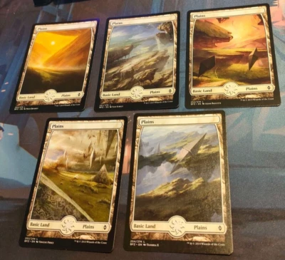 Full Art Plains - 1 of Each Art - Battle for Zendikar 250 251 252 253 254 - NM - Image 1 of 4