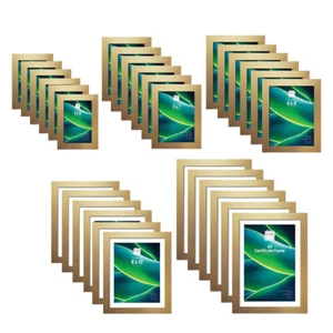 12 x GOLD Glass Frames 4x6"/5x7"/6x8"/8x10"/A4 Certificate Photo Picture Frames - Picture 1 of 46