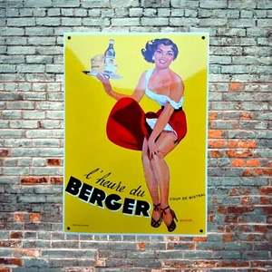 Emailschild BERGER Getränk Pin Up Emaille sign emailschild - Bild 1 von 5