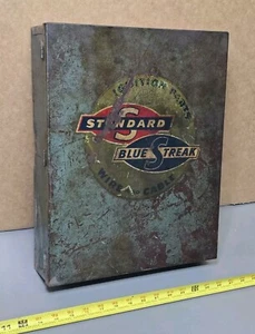 VINTAGE BLUE STREAK IGNITION CONDENSER WALL STORAGE BOX WITH PARTS AUTO TOOLS - Picture 1 of 5